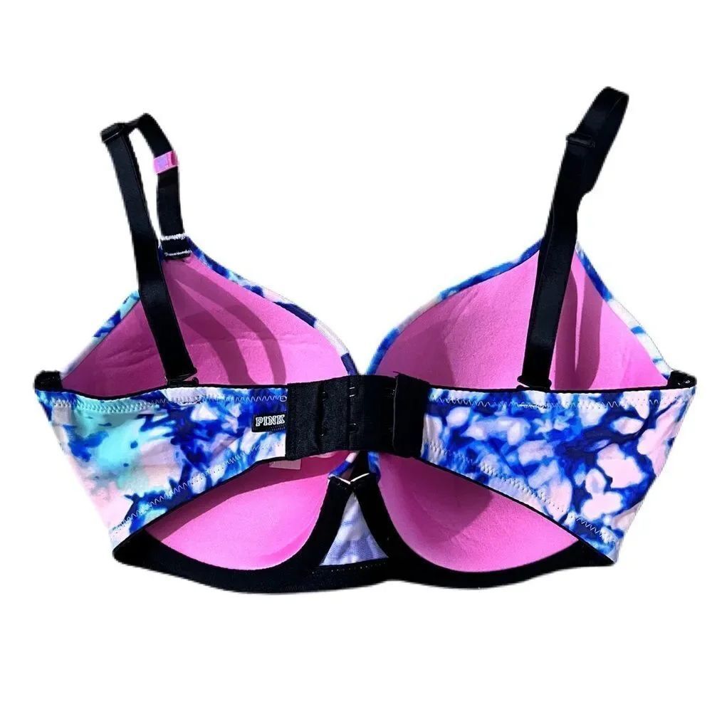 Victoria’s Secret Pink Wear Everywhere Lightly Lined Bra Multicolor 32DD - Picture 3 of 3